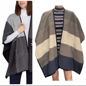 Ike Behar Fleece Colorblock Fashion Wrap One Size